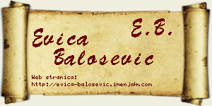 Evica Balošević vizit kartica